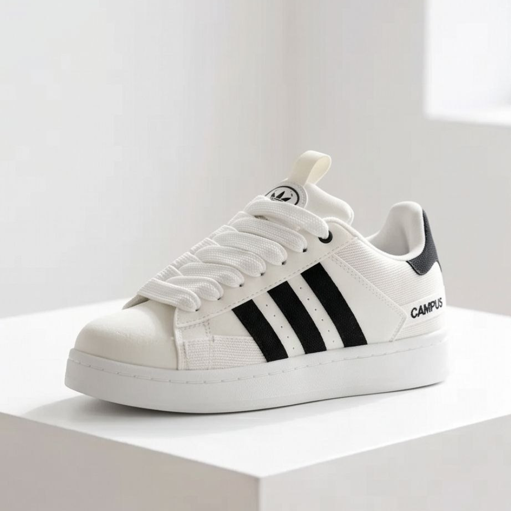 Men’s Campus Sneakers – Classic White & Black