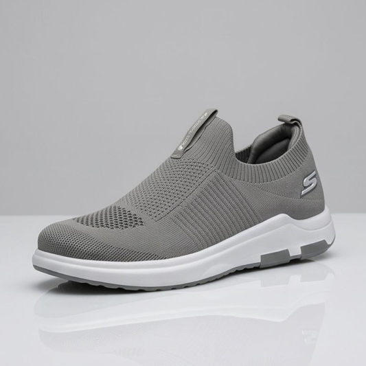 Stretch Men Slip-On Sneakers – Easy Wear | Black & Beige R69-9